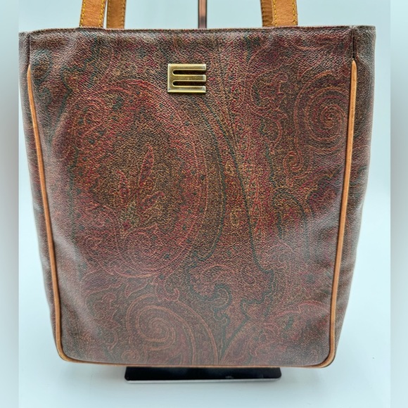 ETRO - Authentic - Paisley Print Coated Canvas  Shoulder Tote - Picture 1 of 16